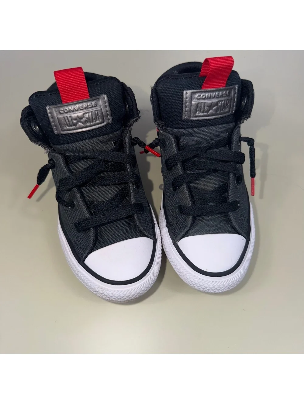 Converse Chuck Taylor All Star Street Mid Black Red Sneakers Youth Size 13